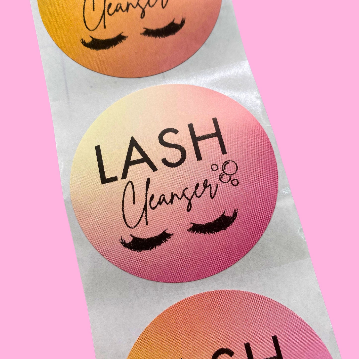 2" round ombre lash bath labels