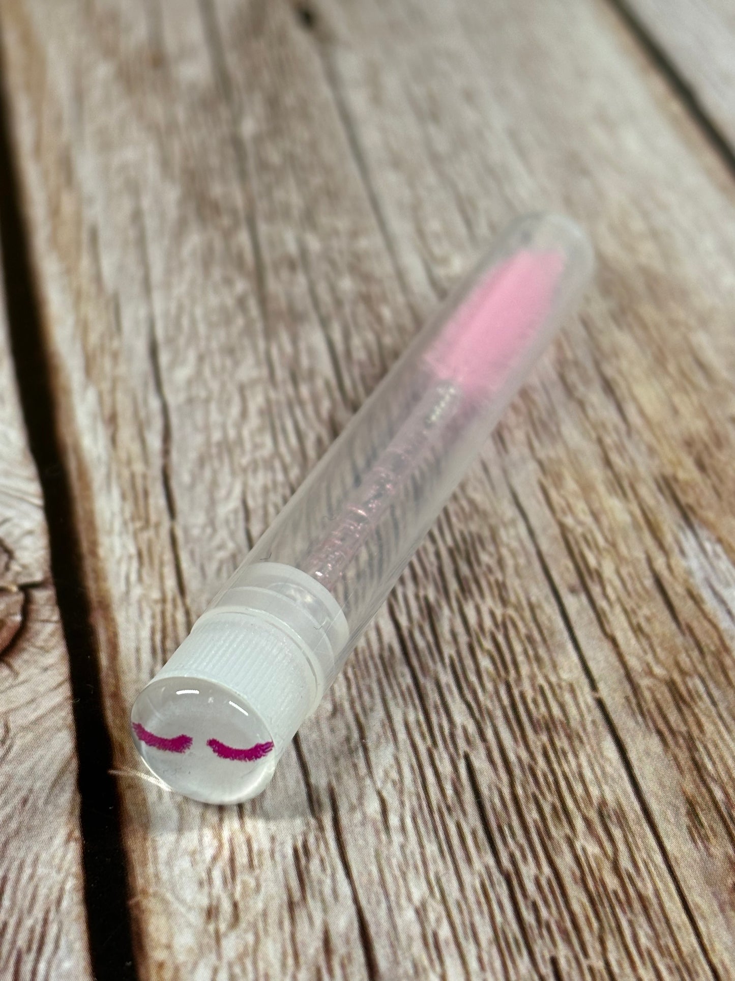 Lash Extension Spoolie Brush with Cover / Price for 1- pink lash print