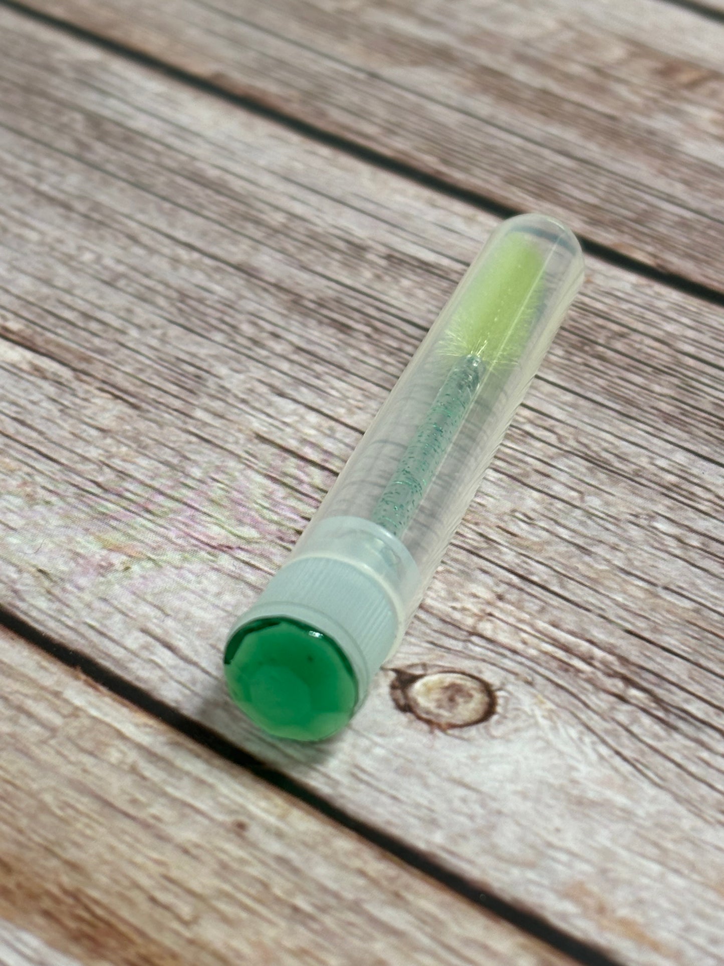 Lash Extension Spoolie Brush with Cover / Price for 1- Green Crystal Gem