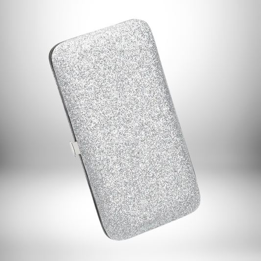 Glitter Magnetic Tweezer Case - Silver