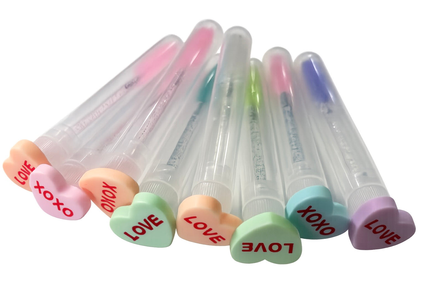 Lash Extension Spoolie Brush with Cover / Price for 1- colorful conversation hearts
