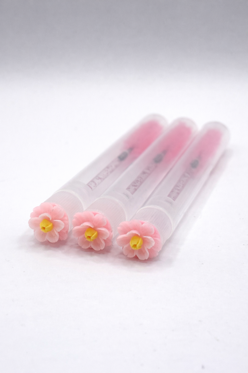 Lash Extension Spoolie Brush with Cover / Price for 1 - pink & yellow flowers