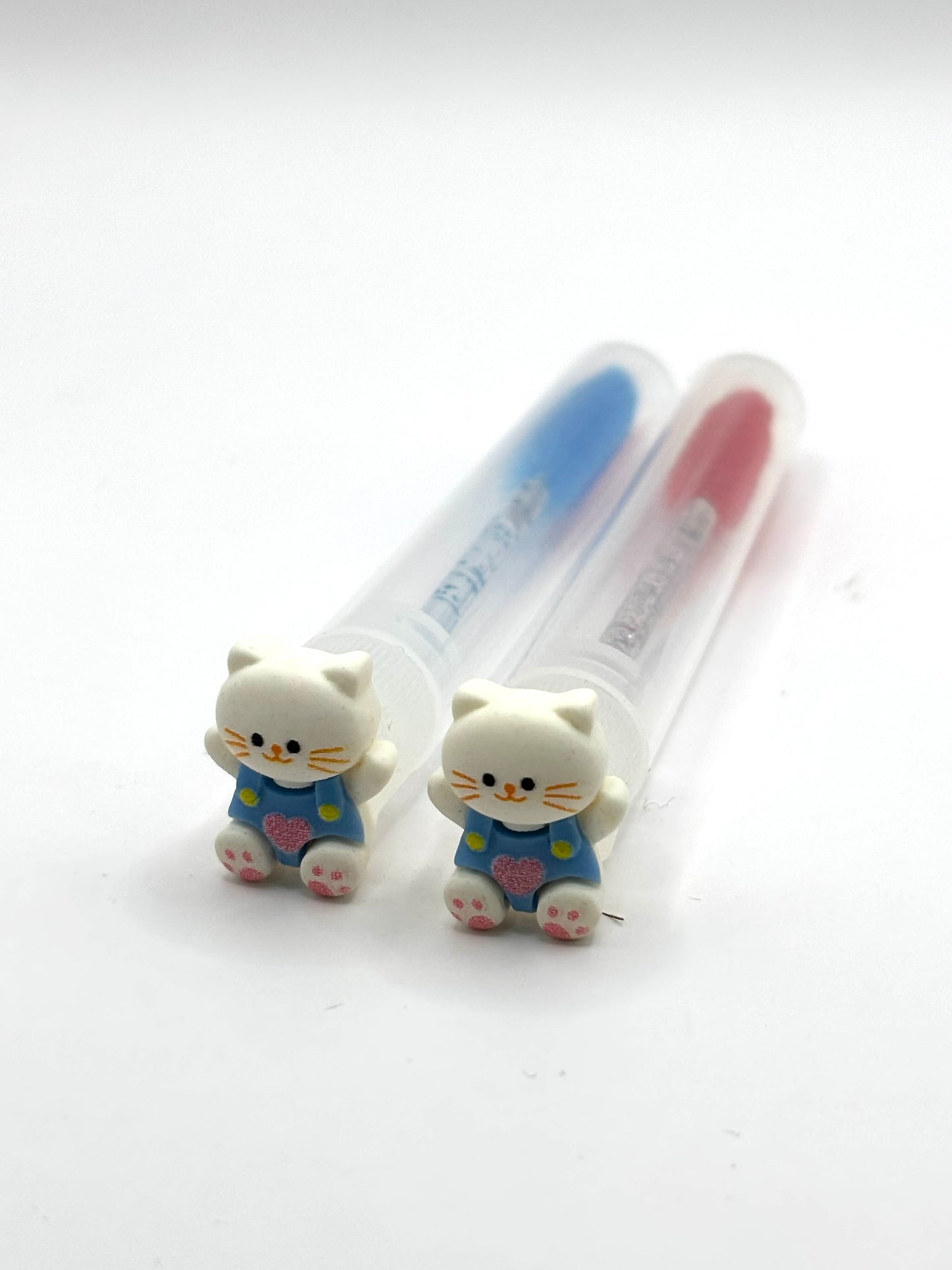 Lash Extension Spoolie Brush with Cover / Price for 1 - white cats in blue shirts