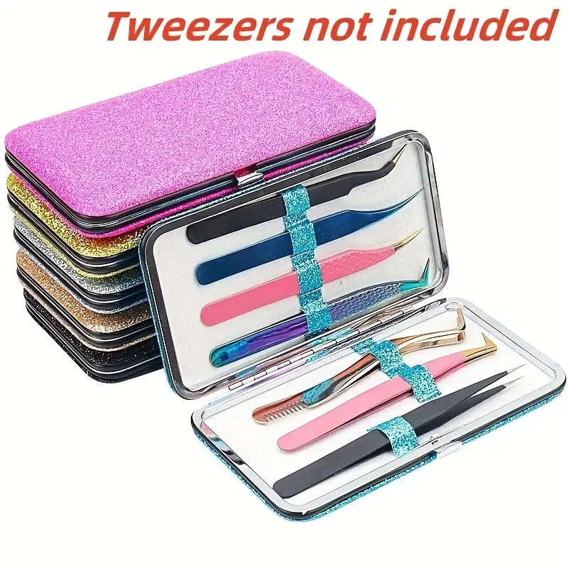Glitter Magnetic Tweezer Case -Teal