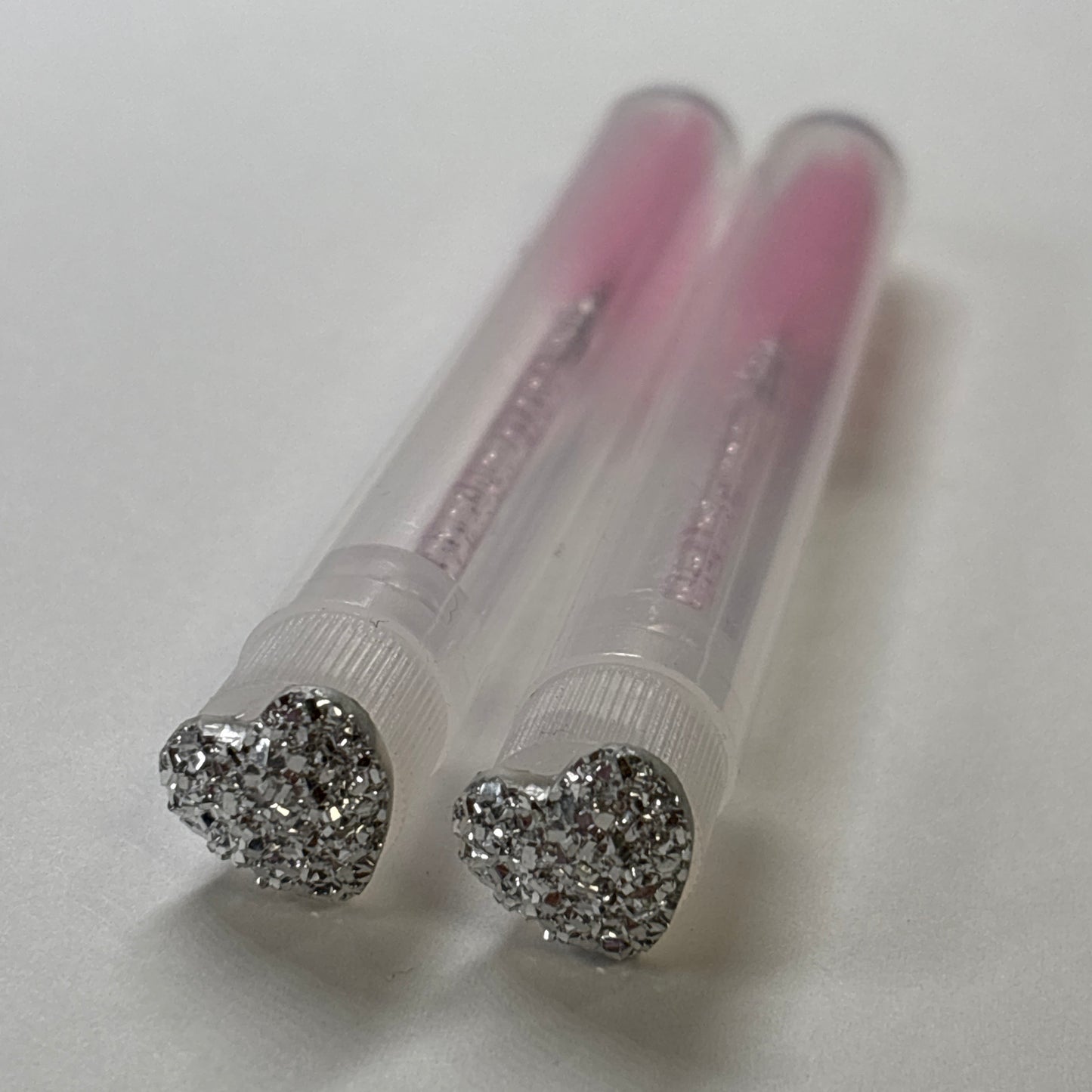 Lash Extension Spoolie Brush with Cover / Price for 1- small crystal hearts