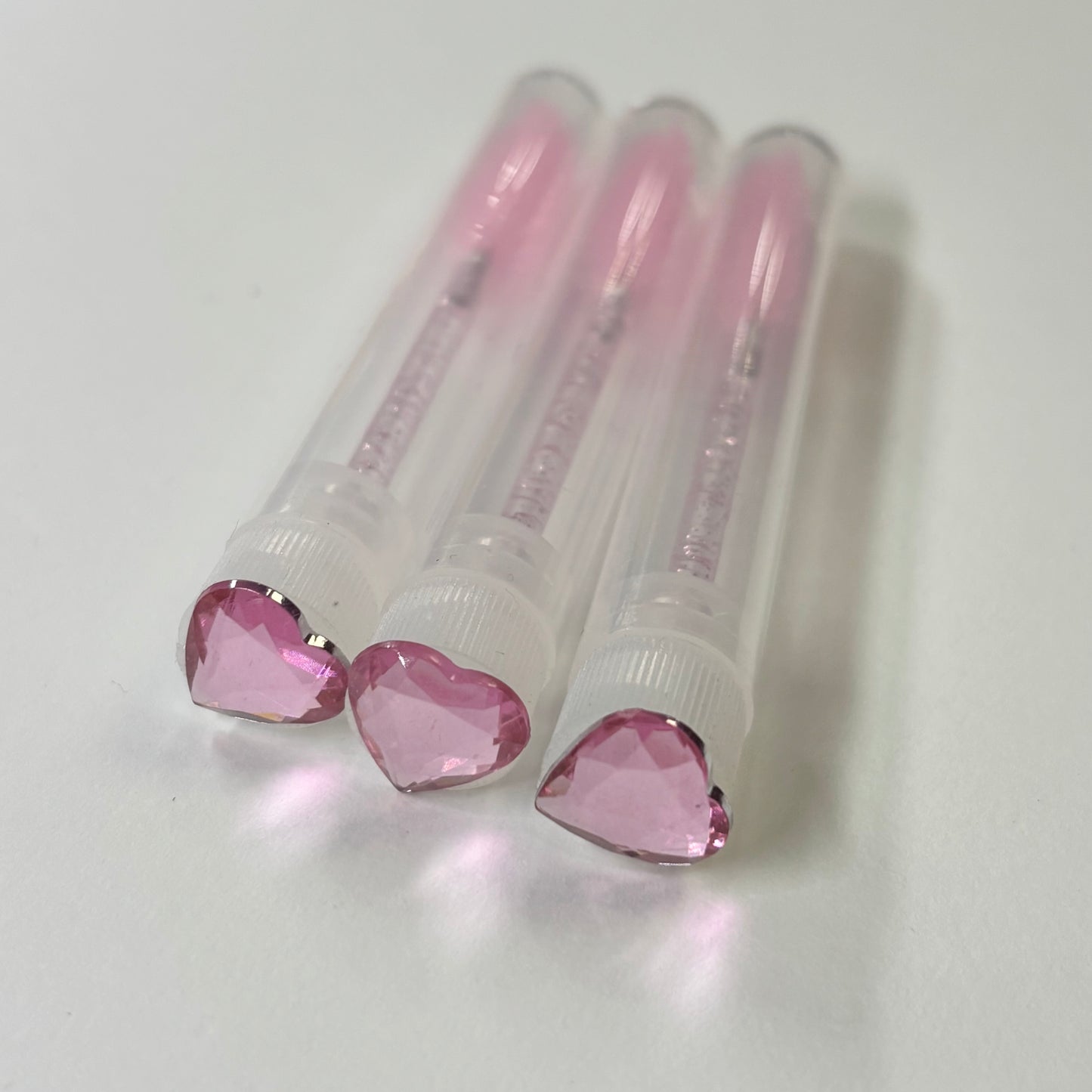 Lash Extension Spoolie Brush with Cover / Price for 1- pink crystal hearts