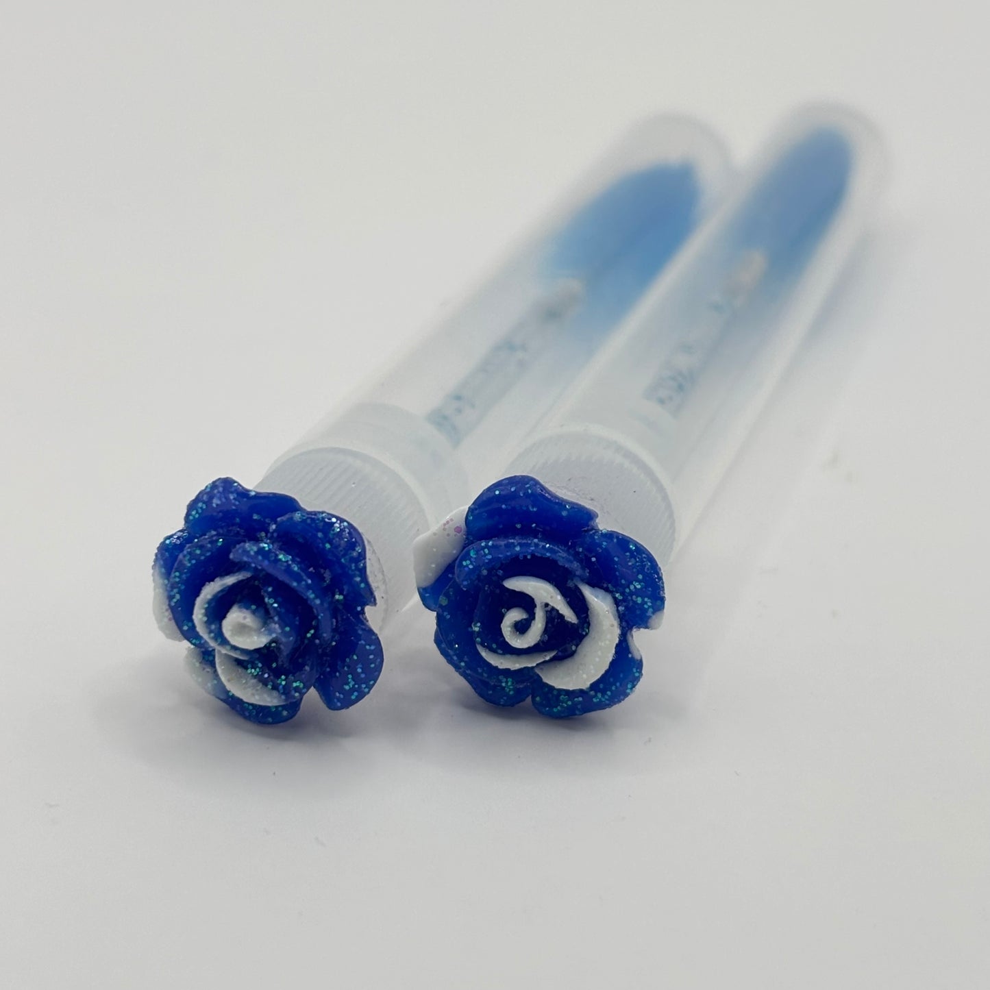 Lash Extension Spoolie Brush with Cover / Price for 1 - blue & white roses