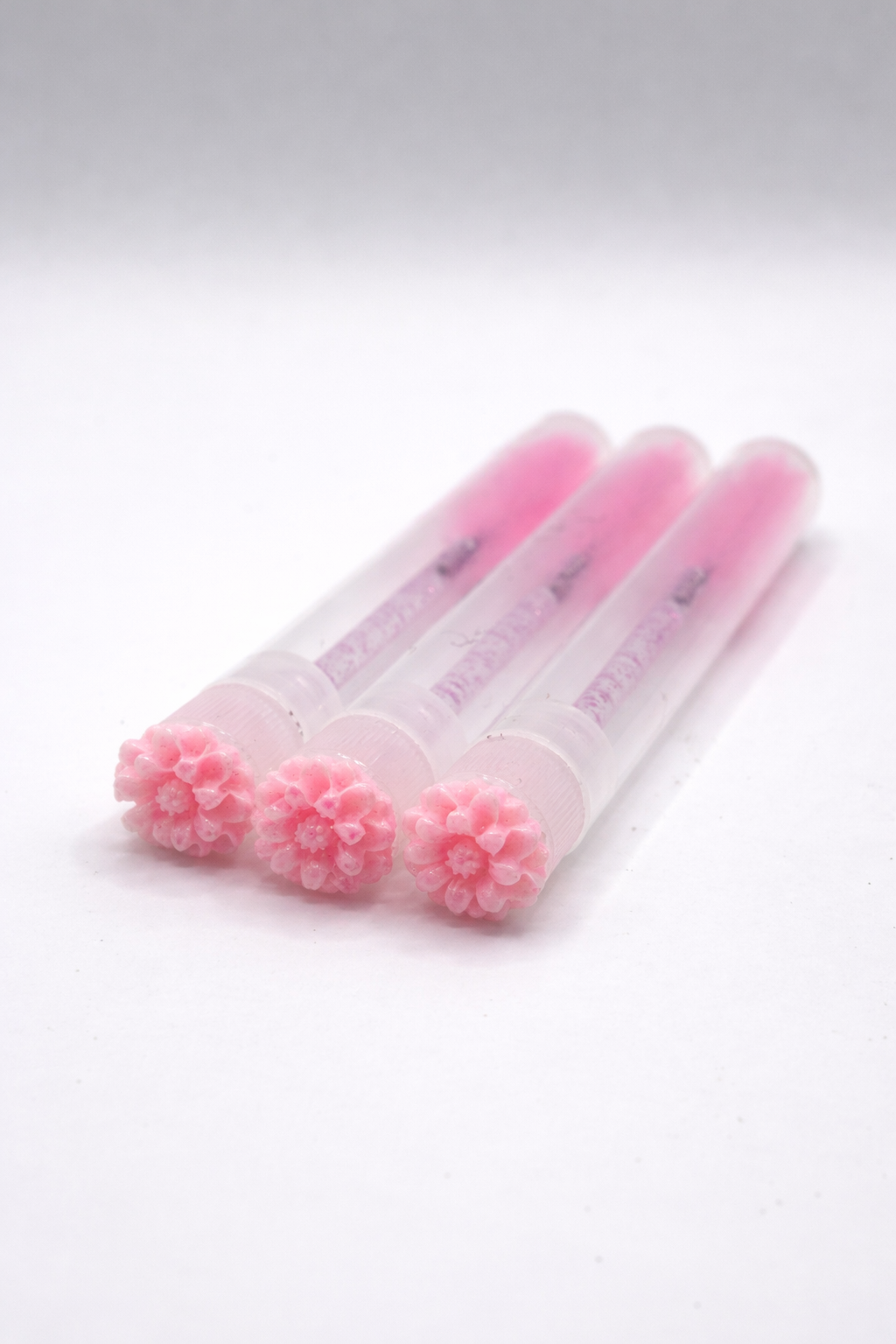 Lash Extension Spoolie Brush with Cover / Price for 1 - pink flowers