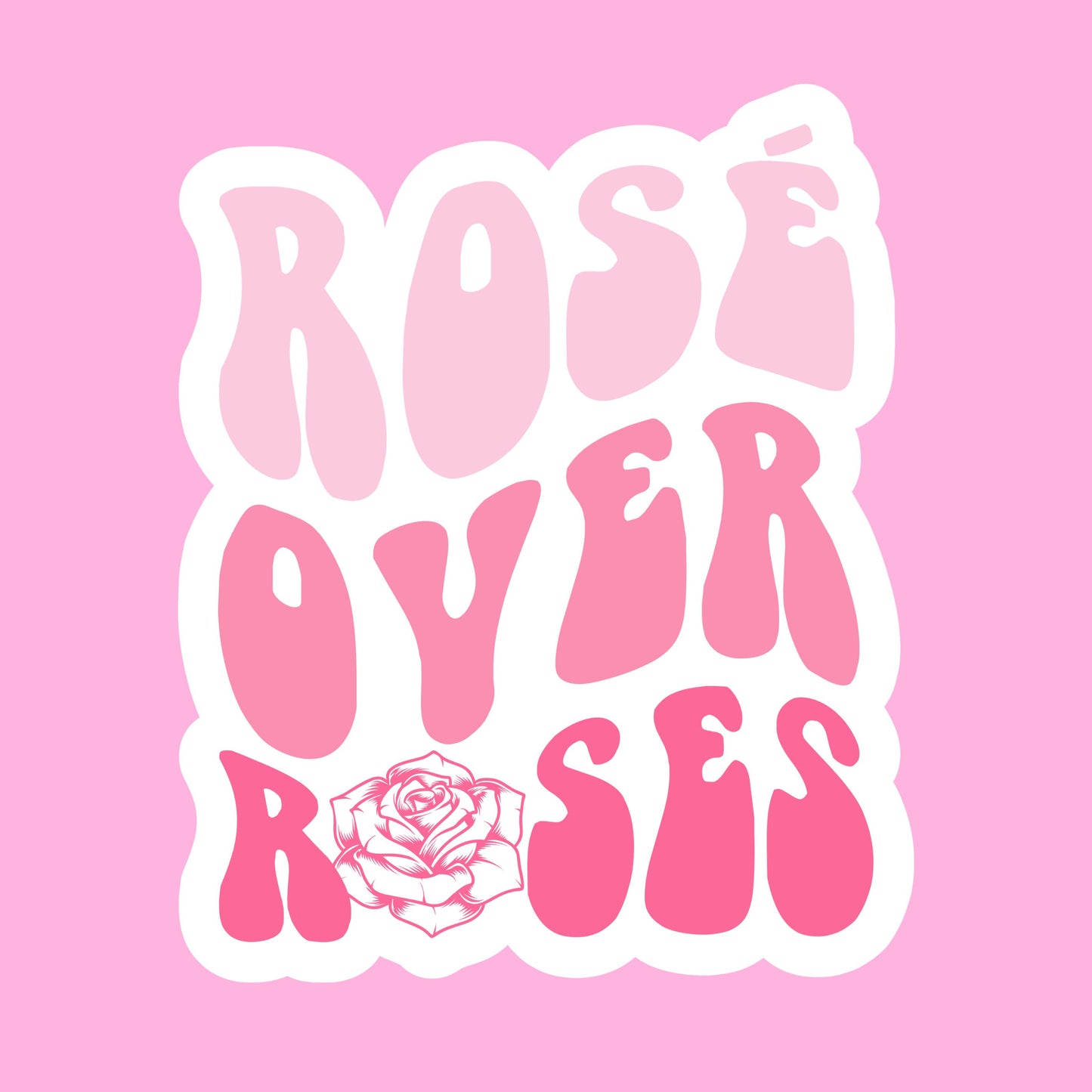 V-day STICKERS - rose over roses - Glossy Vinyl Sticker Water Bottle Sticker Laptop Sticker