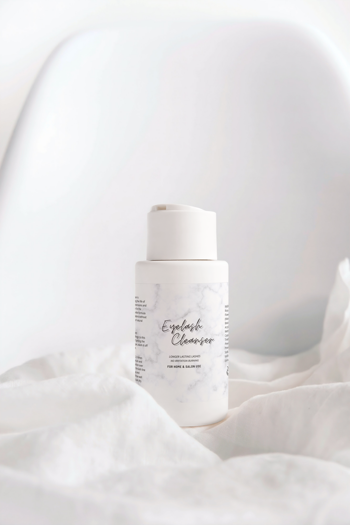 MARBLE HOLOGRAPHIC LASH SHAMPOO LABELS | 3.5" x 2.4" | NO SHAMPOO SIZE | PROLONG INGREDIENT LIST INCLUDED