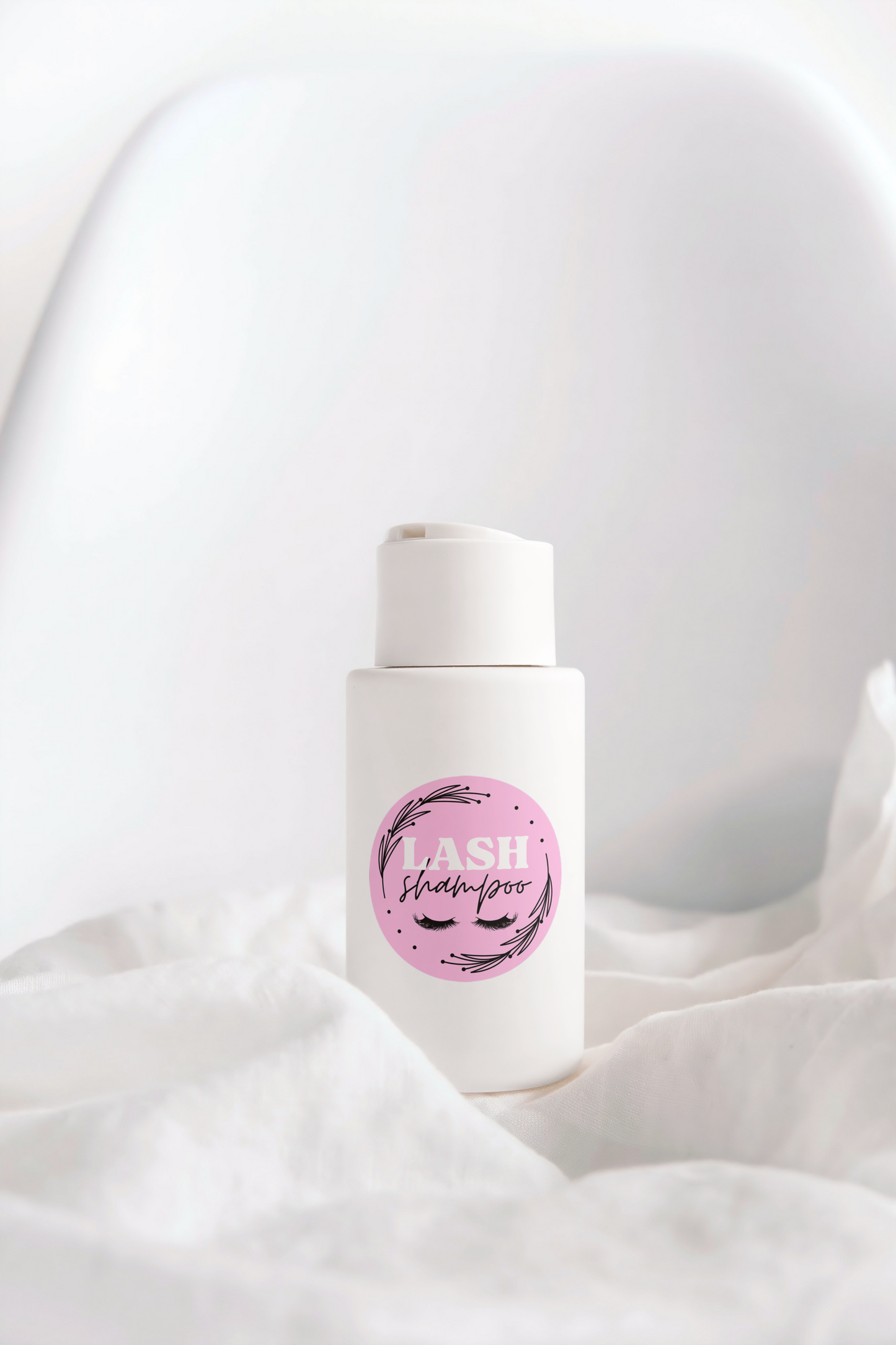 PINK HOLOGRAPHIC LASH SHAMPOO LABELS | 2” | NO INGREDIENT LIST