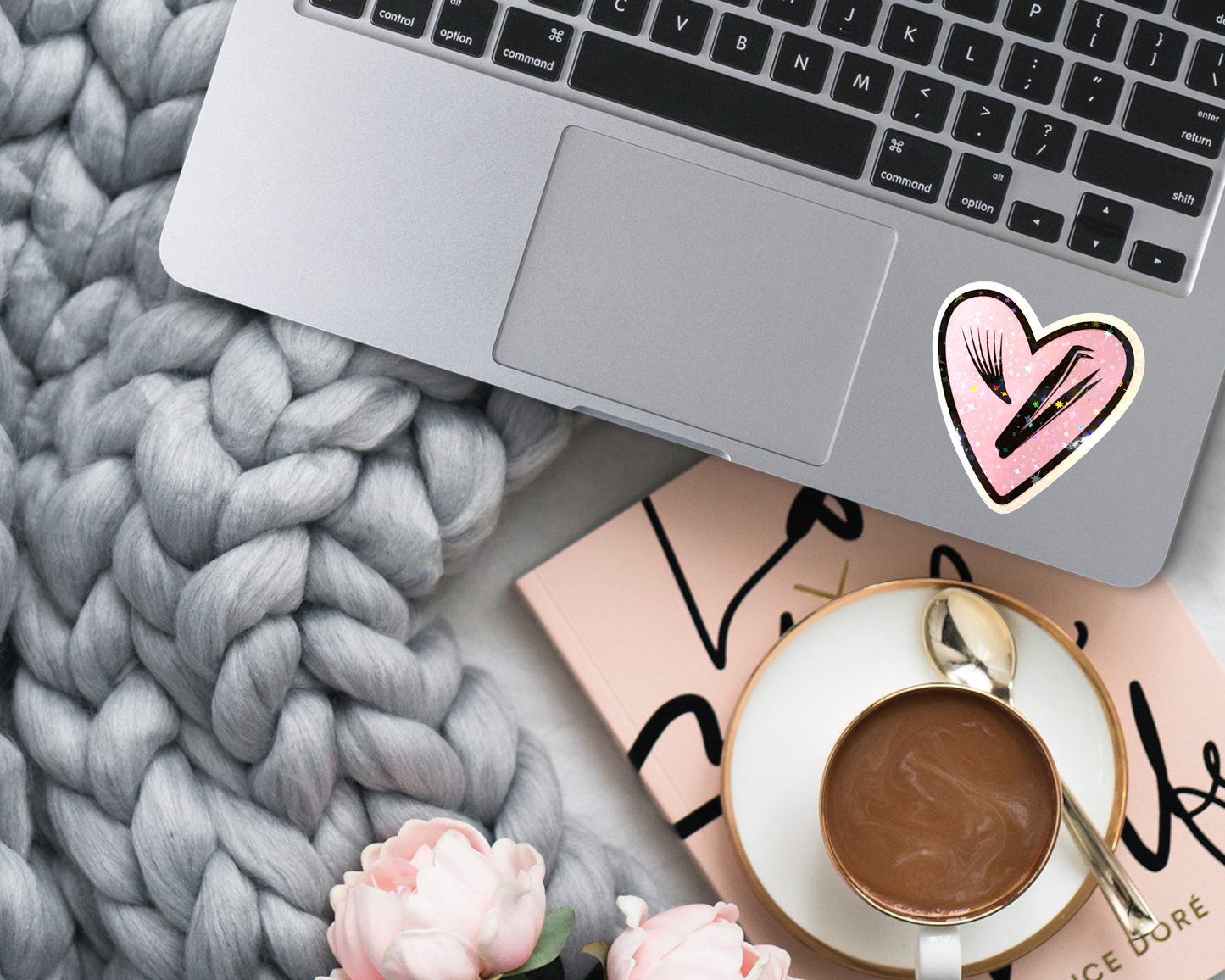 STICKER - LASH ARTIST HEART | 2.25 x 2.25 “ | WATERPROOF | HOLOGRAPHIC | PRICE FOR 1 STICKER