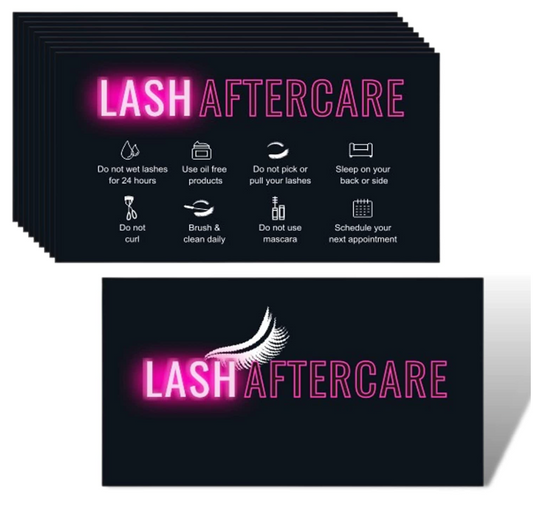 Double Sided Size 3.5 x 2 inches Pink & Black Aftercare cards