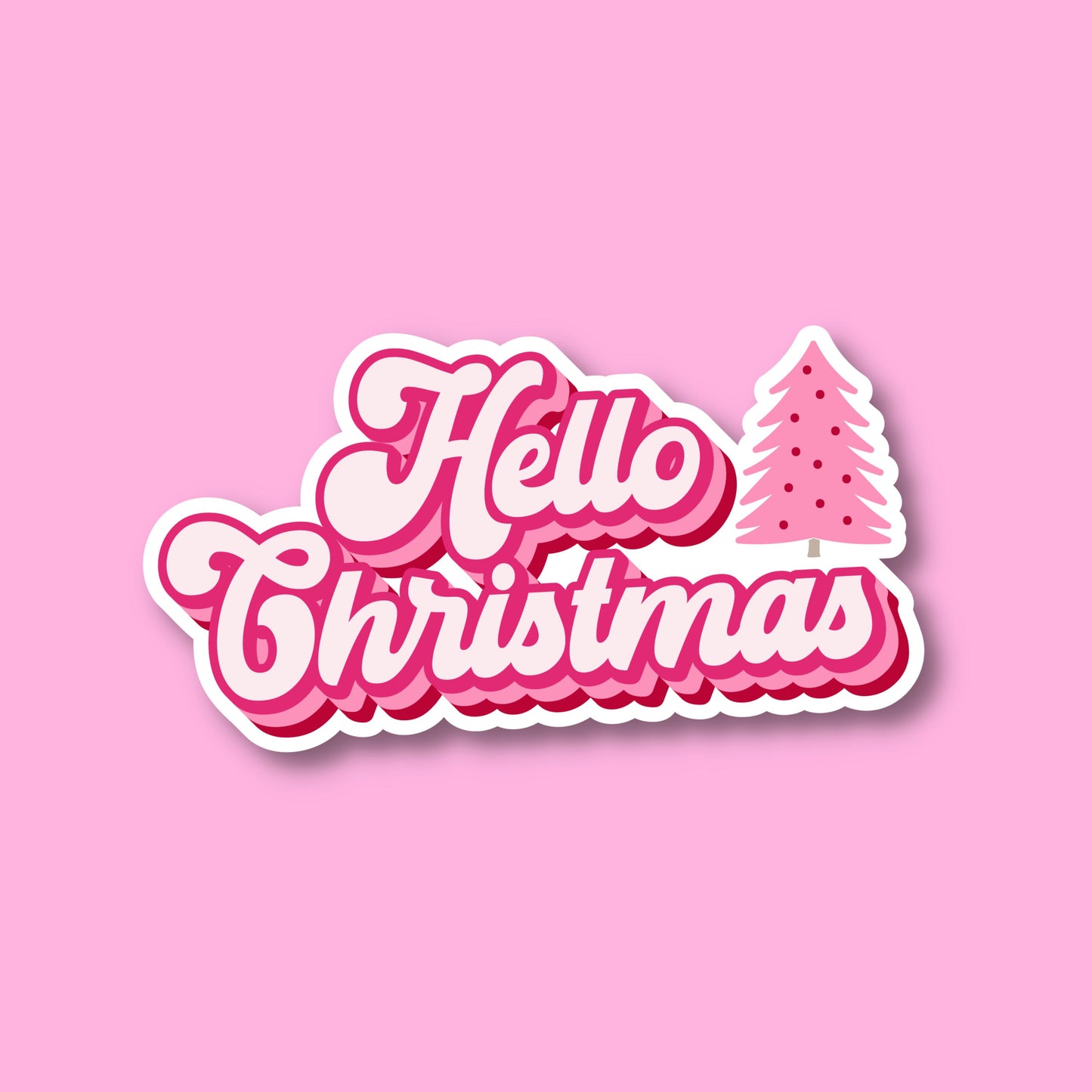 CHRISTMAS STICKERS - Hello Christmas - Glossy Vinyl Sticker Water Bottle Sticker Laptop Sticker Sticker