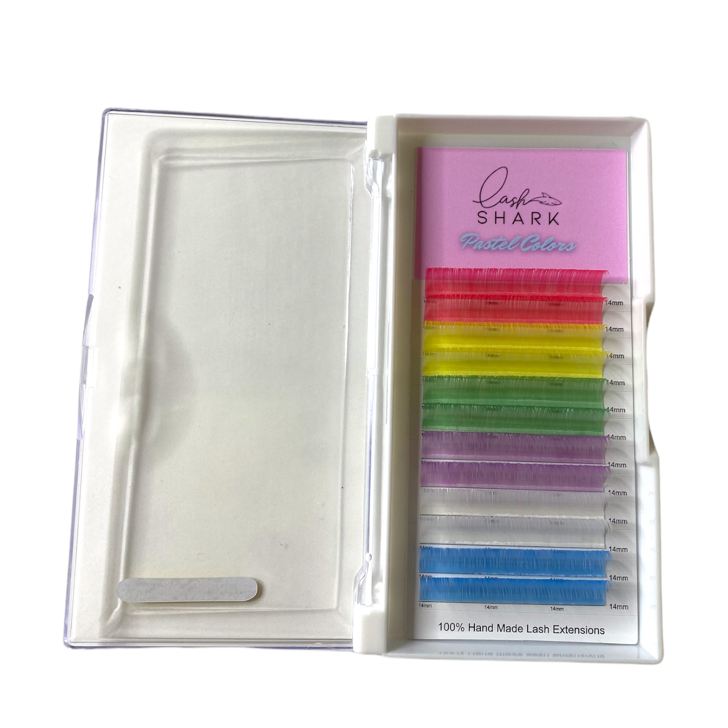 COLORED LASHES- PASTEL COLORS TRAY - 0.07 14 MM D CURL