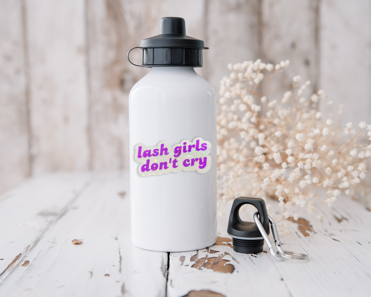 STICKER - LASH GIRLS DON’T CRY | 2.5 x 1” | WATERPROOF | HOLOGRAPHIC | PRICE FOR 1 STICKER