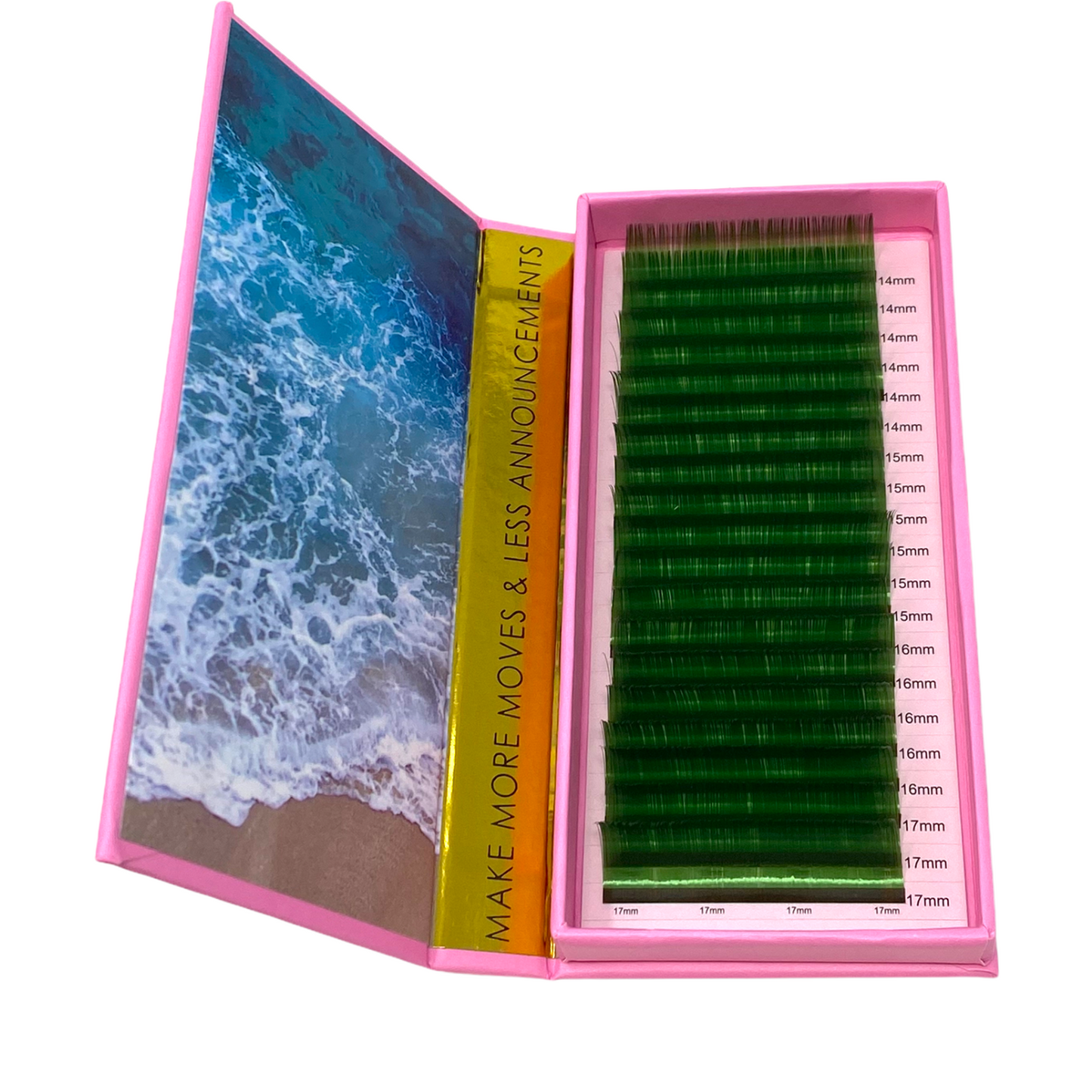 OLD LOGO CLEARANCE- GREEN MIXED LASH TRAY 0.05 MM