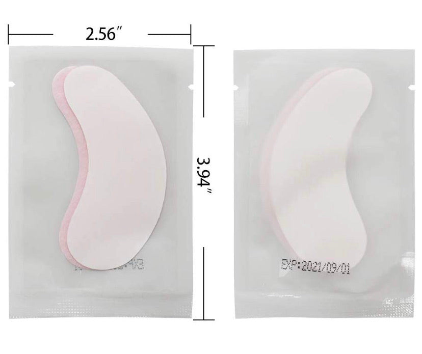 Almohadillas de gel de extensión de pestañas rosadas sin pelusa (25 piezas)
