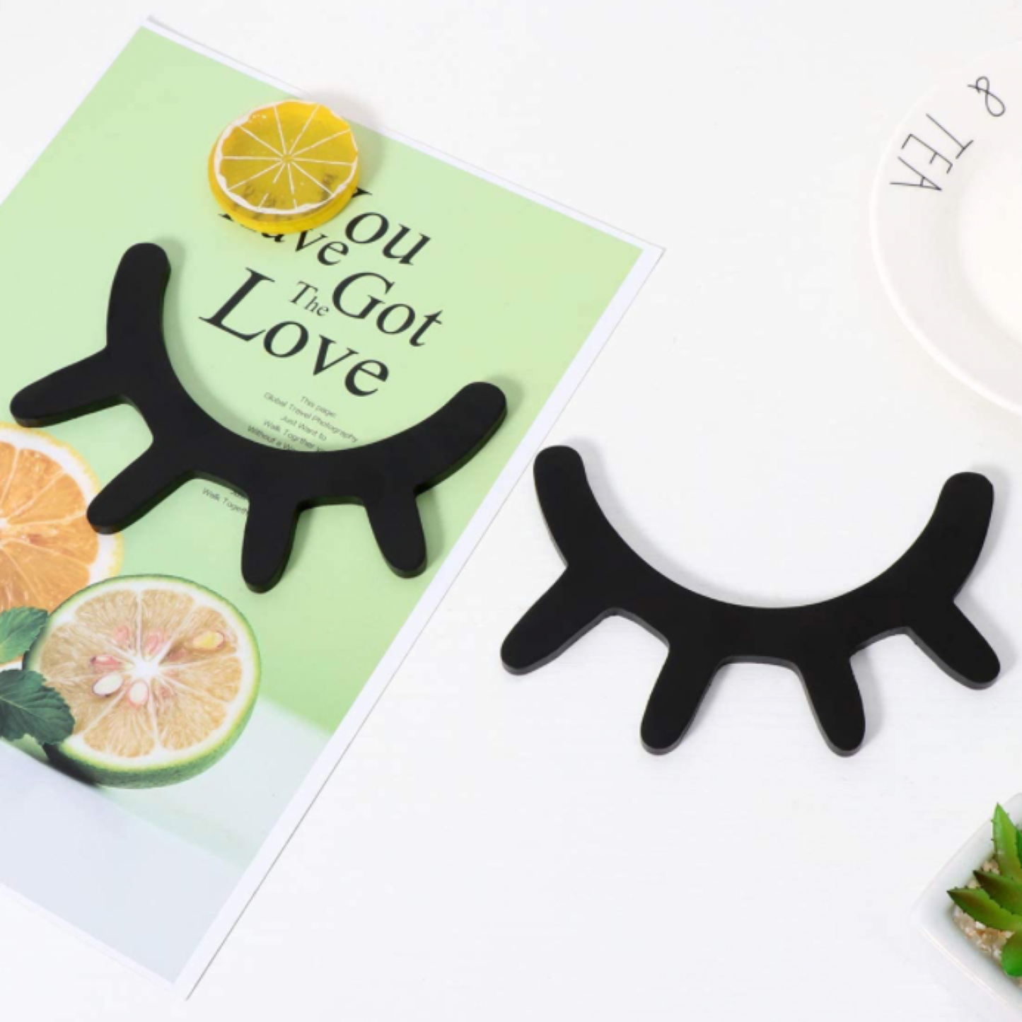 LASHES, WOOD WALL DECOR | BLACK