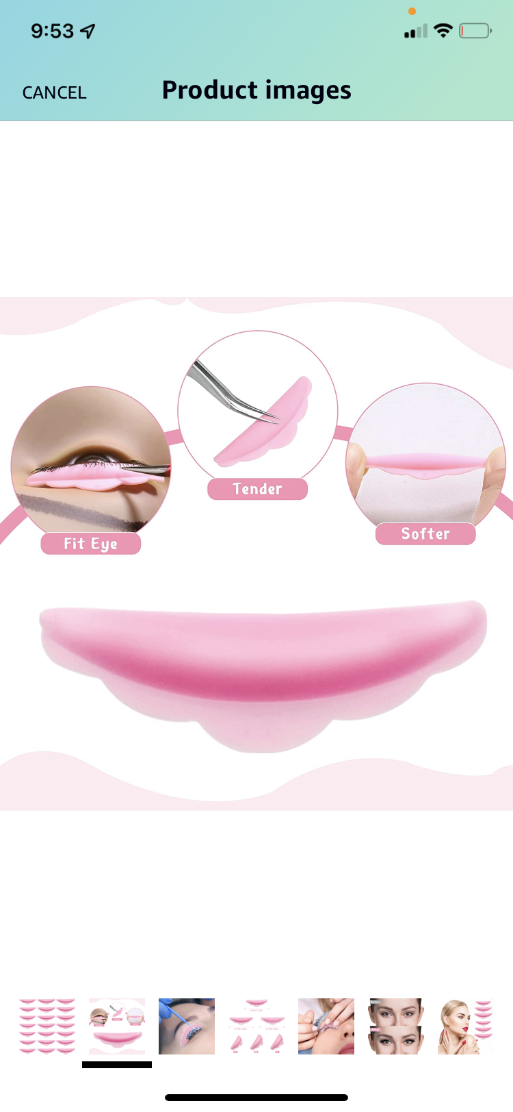 Pink lash lift rods ( 1 pair)