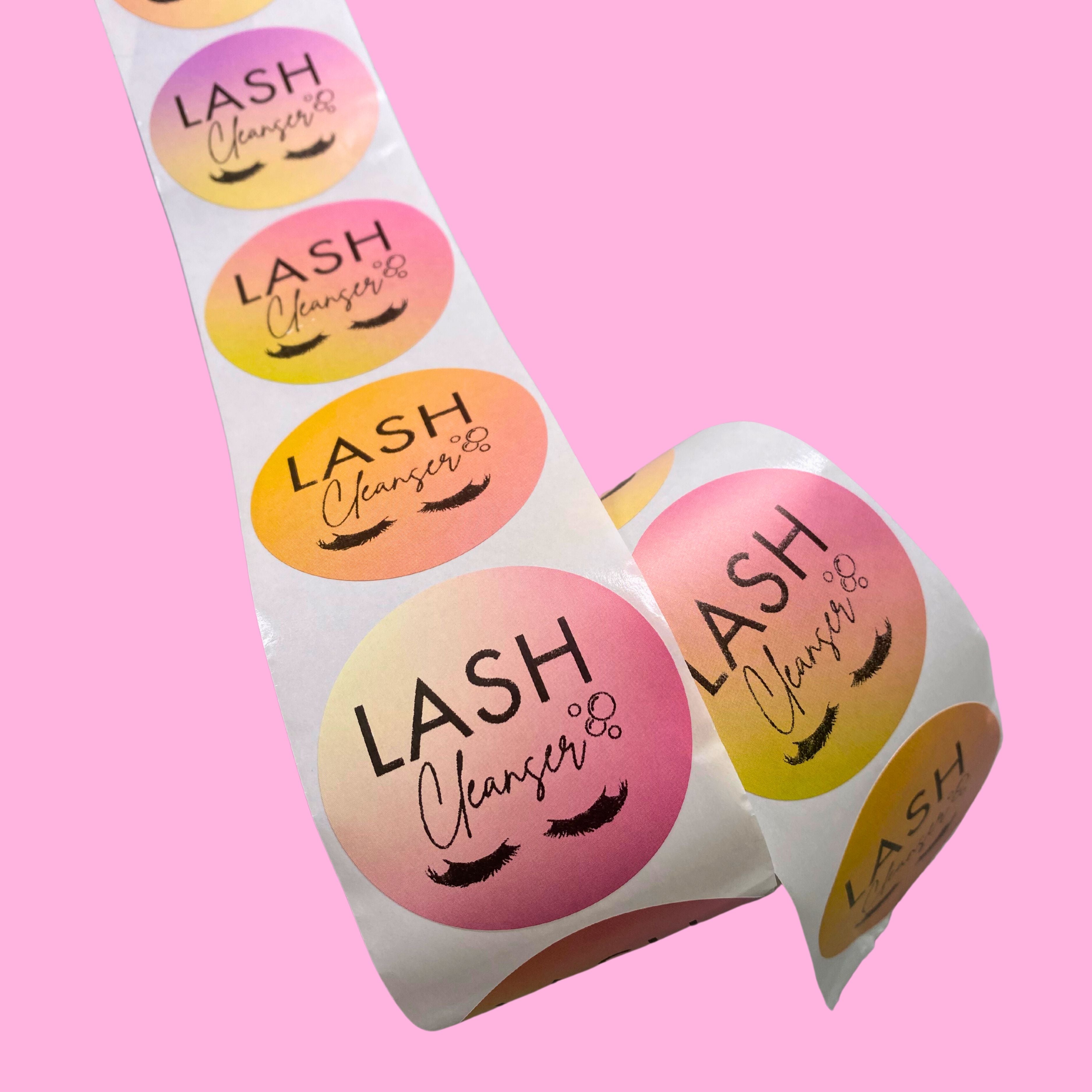 2" round ombre lash bath labels