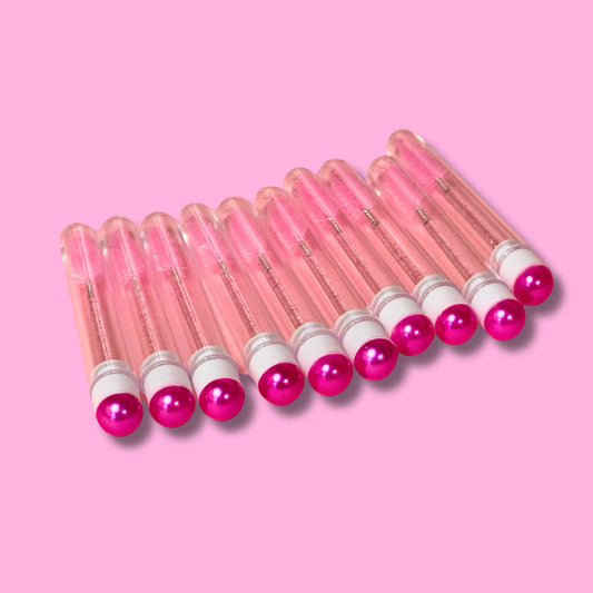 Pink Pearl Glitter Pink Eyelash Wands with Cover