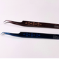 Fiber Tip tweezers - blue, black & rose gold