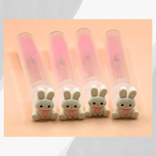 Lash Extension Spoolie Brush with Cover / Price for 1  - white bunny with a pink bow