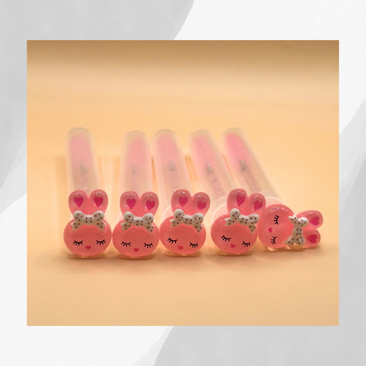 Lash Extension Spoolie Brush with Cover / Price for 1  - pink bunny with a bow