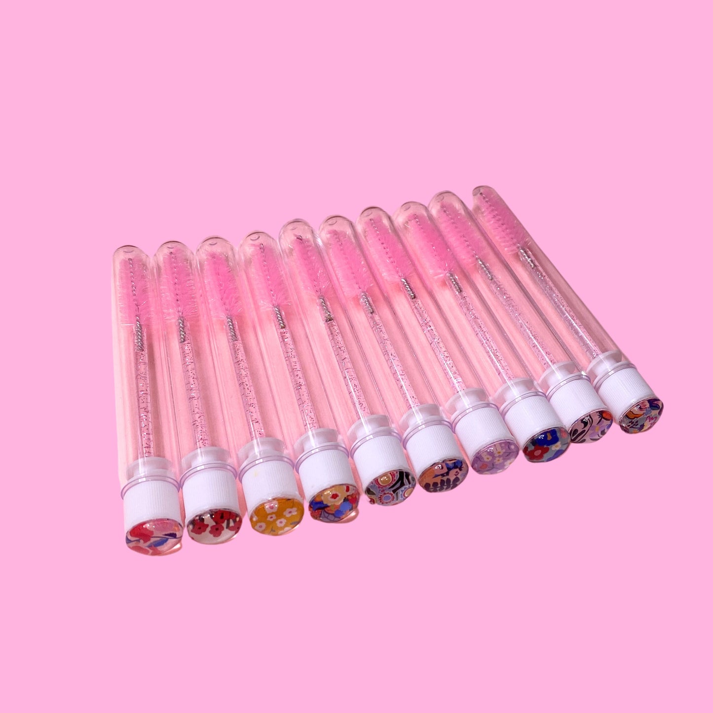 Abstract  Flowers Eyelash Wands with Cover