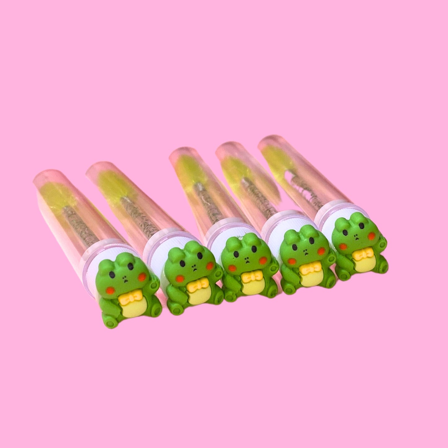 Frogs Glitter Eyelash Wands with Cover - Green