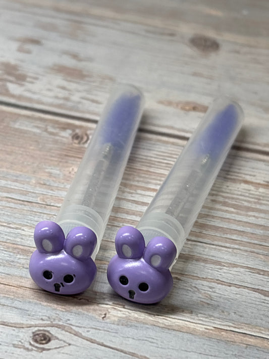 Lash Extension Spoolie Brush with Cover  / Price for 1-  purple bunnies