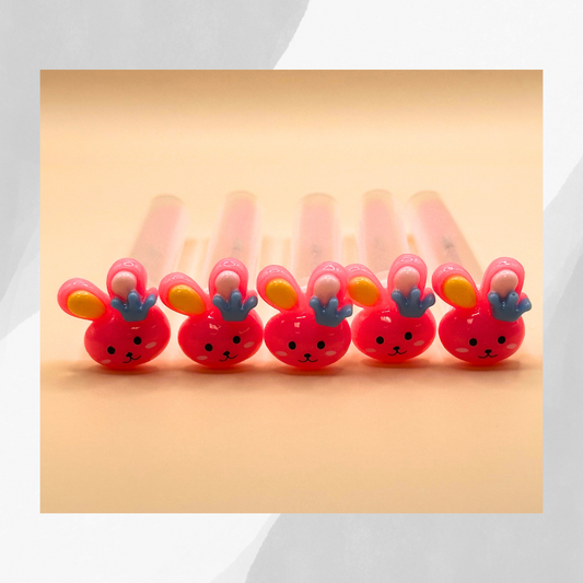 Lash Extension Spoolie Brush with Cover Lash Extension Spoolie Brush with Cover / Price for 1 - dark pink bunny with blue crown