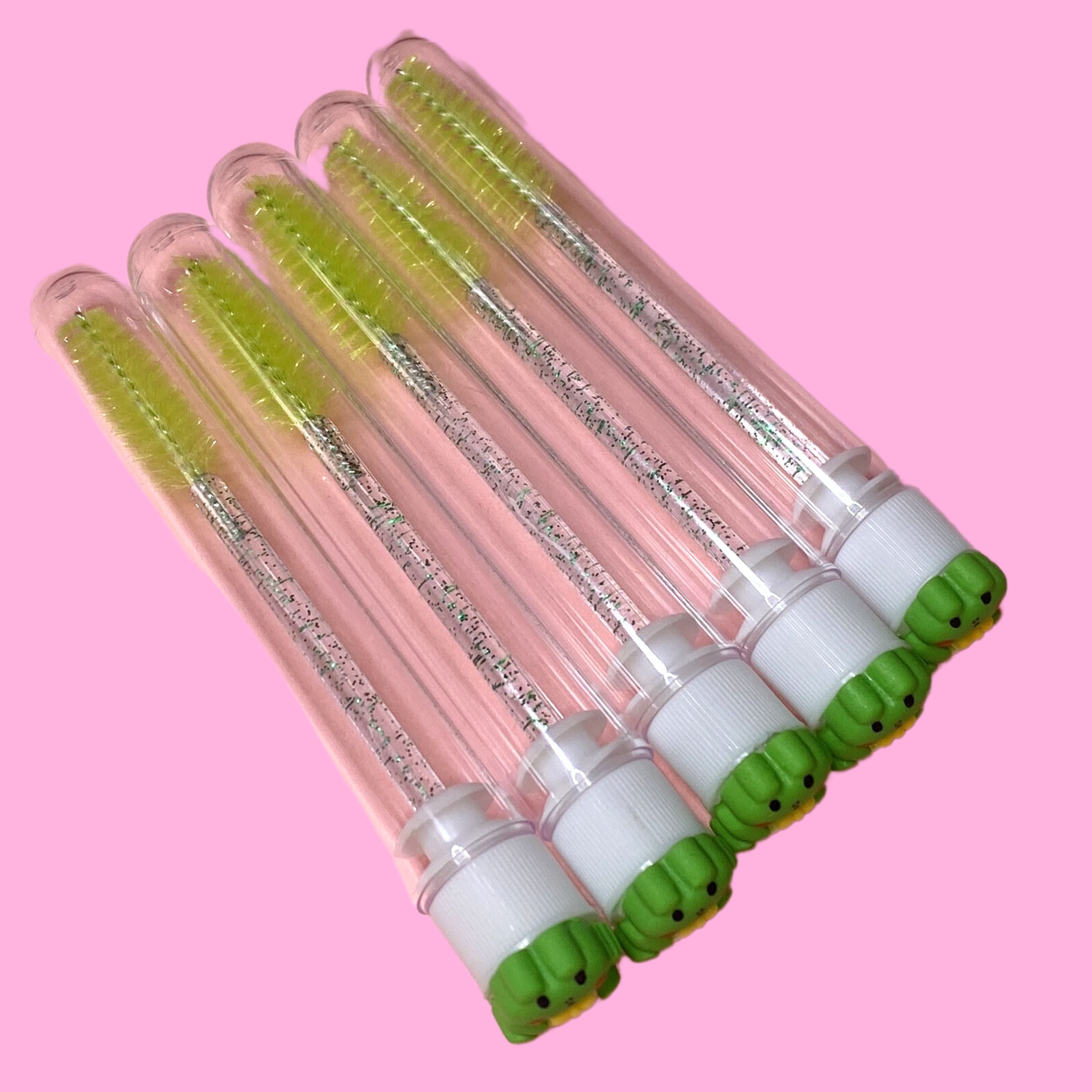 Frogs Glitter Eyelash Wands with Cover - Green