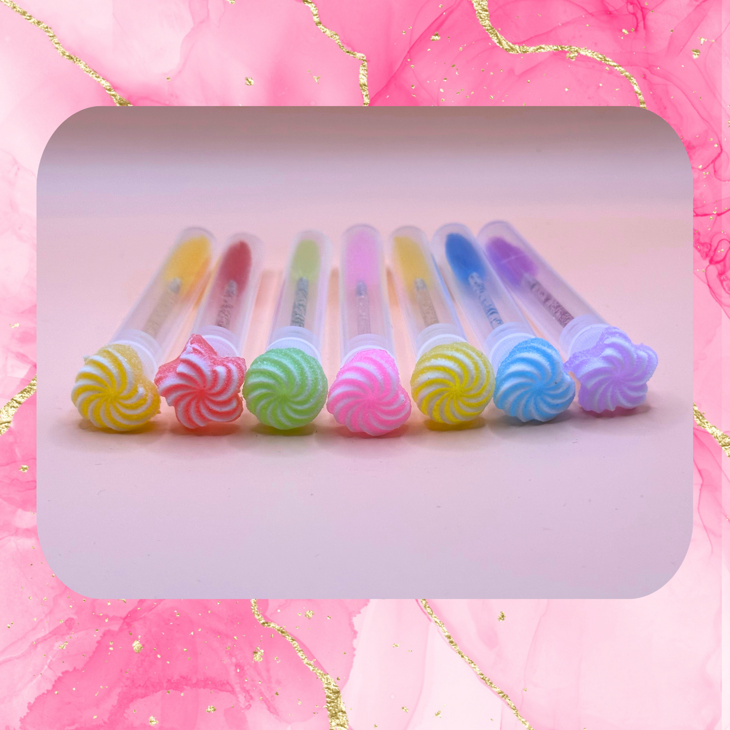 Glitter Eyelash Wands with Cover  - rainbow candy
