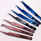 Fiber Tip tweezers - blue, black & rose gold