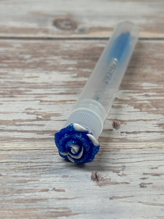 Lash Extension Spoolie Brush with Cover  / Price for 1-  blue/white rose