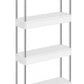 Clearance-Slim Storage Cart, 4-Tier Rolling Cart, Narrow Utility Cart on Wheels, 6 Hooks, 360° Swivel Wheels, Lockable, Steel Frame, Bathroom, Kitchen, Office, Cloud White