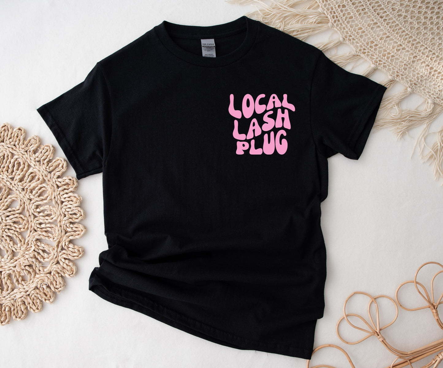 LOCAL LASH PLUG (add instagram name on the back, front and back print) - SWEATSHIRT or T-SHIRT