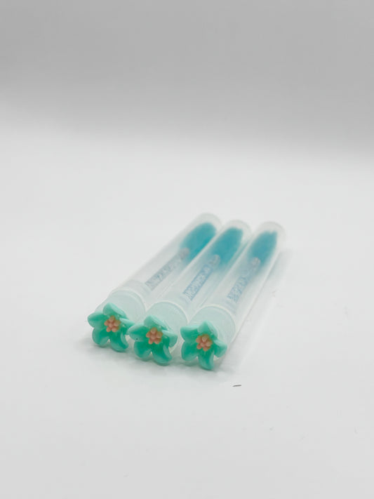 Lash Extension Spoolie Brush with Cover / Price for 1  - tropical teal flower