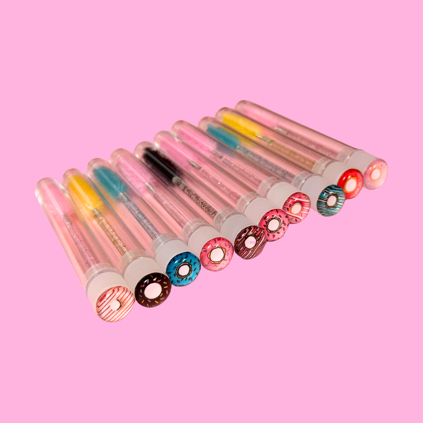 Donuts Glitter Eyelash Wands with Cover