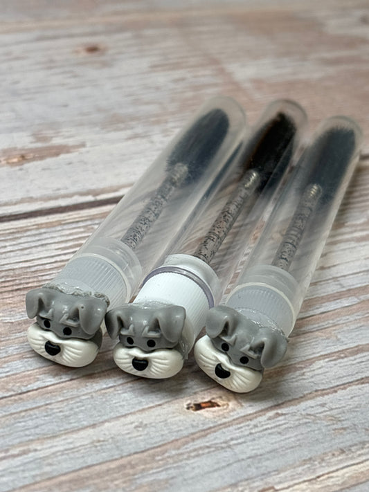 Lash Extension Spoolie Brush with Cover / Price for 1 - gray puppy