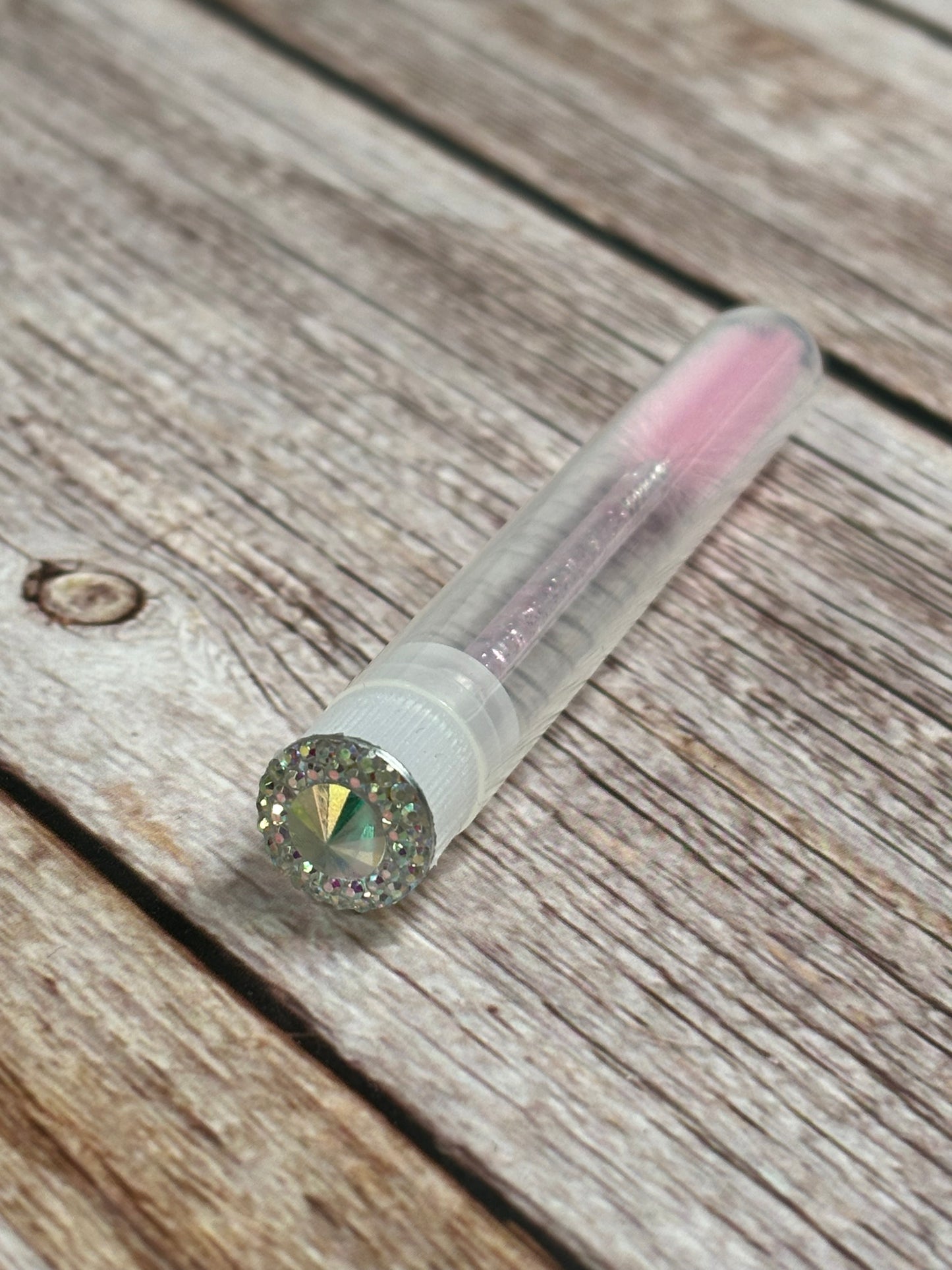 Lash Extension Spoolie Brush with Cover  / Price for 1-  Bedazzled Rhinestone
