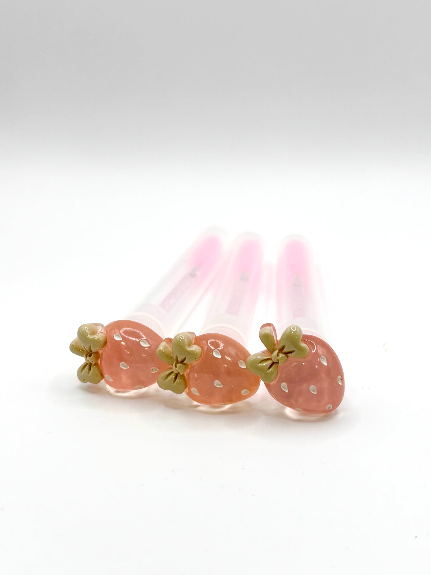 Lash Extension Spoolie Brush with Cover / Price for 1  - pink strawberries