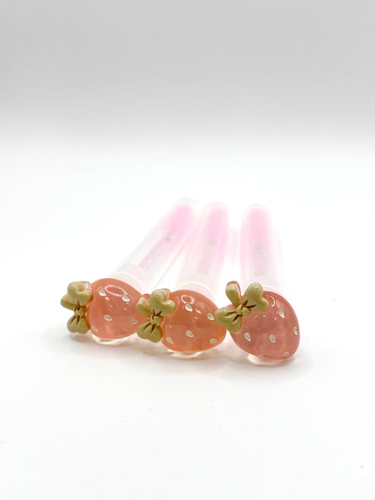 Lash Extension Spoolie Brush with Cover / Price for 1  - pink strawberries