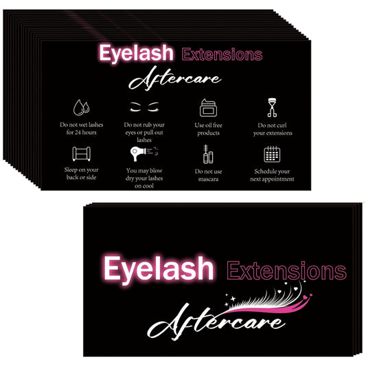 Double Sided Size 3.5 x 2 inches Pink & Black Aftercare cards