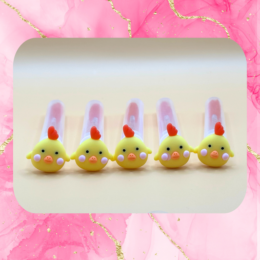 Glitter Eyelash Wands with Cover  - Yellow Chicks