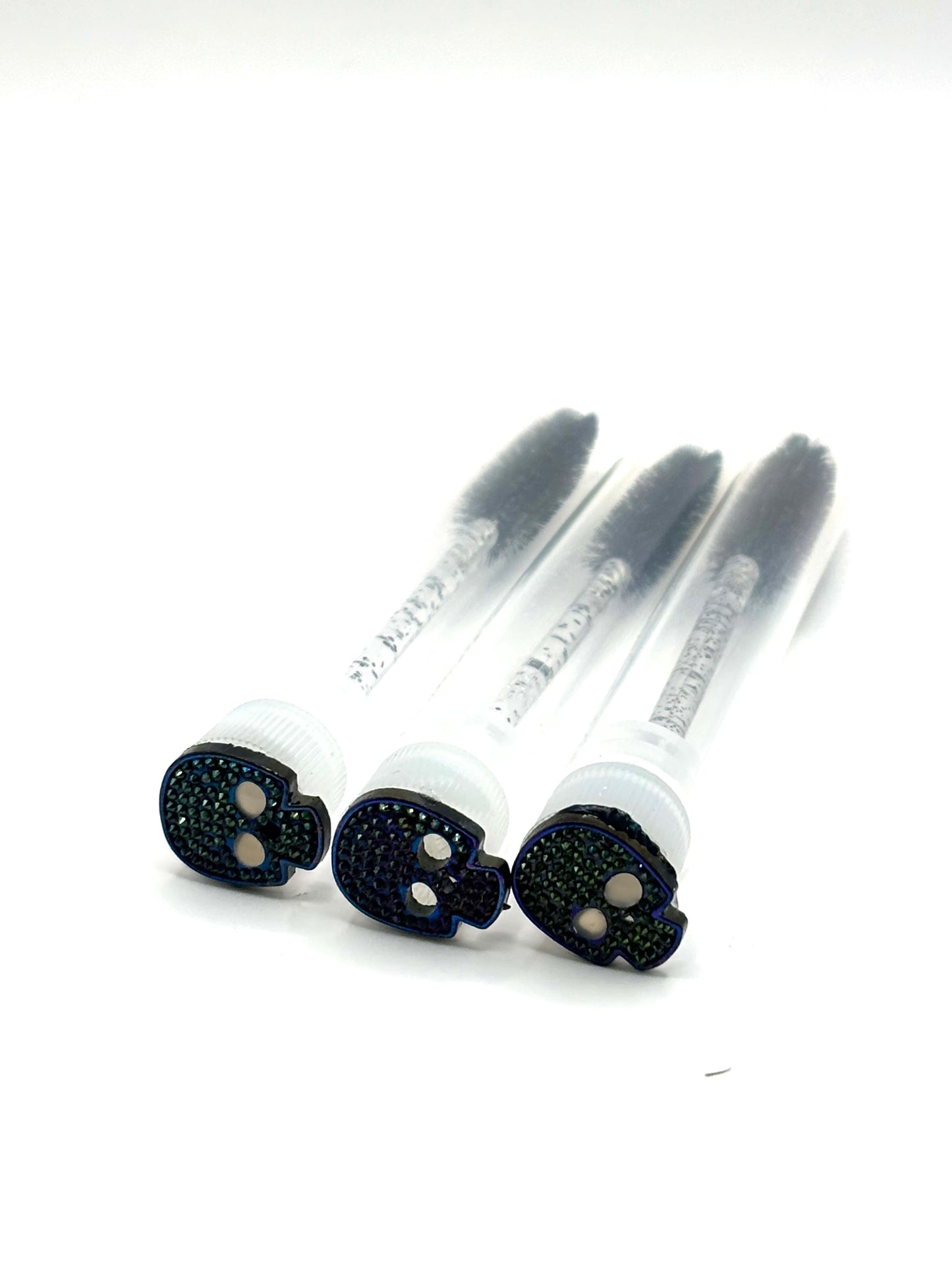 Lash Extension Spoolie Brush with Cover / Price for 1  - shiny skulls