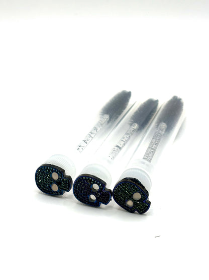 Lash Extension Spoolie Brush with Cover / Price for 1  - shiny skulls