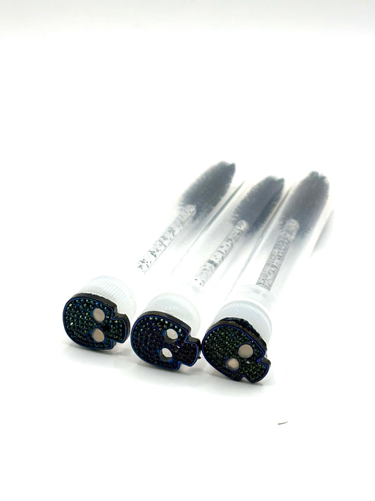Lash Extension Spoolie Brush with Cover / Price for 1  - shiny skulls